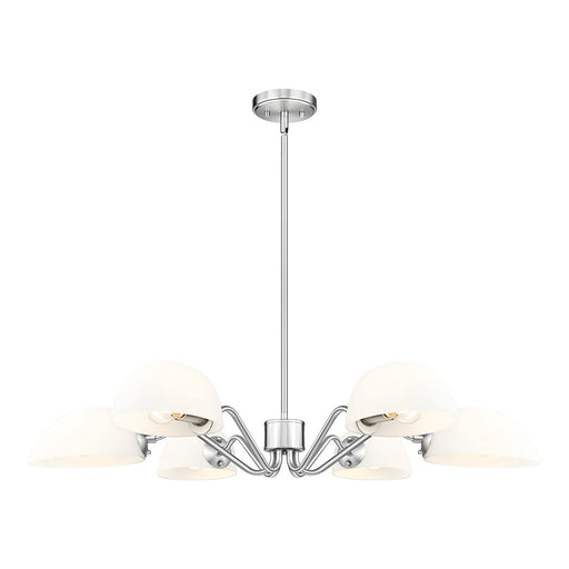 Z-Lite Breton 6 Light Chandelier, Brushed Nickel/White - 3048-6BN