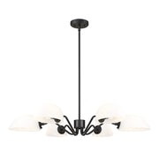 Z-Lite Breton 6 Light Chandelier, Matte Black/White - 3048-6MB