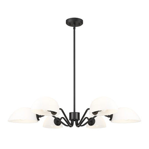 Z-Lite Breton 6 Light Chandelier, Matte Black/White - 3048-6MB