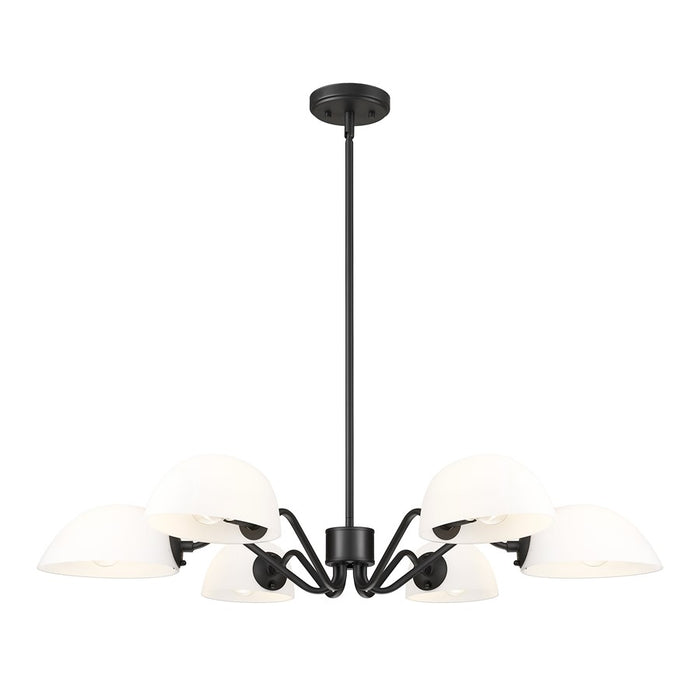 Z-Lite Breton 6 Light Chandelier, Matte Black/White - 3048-6MB