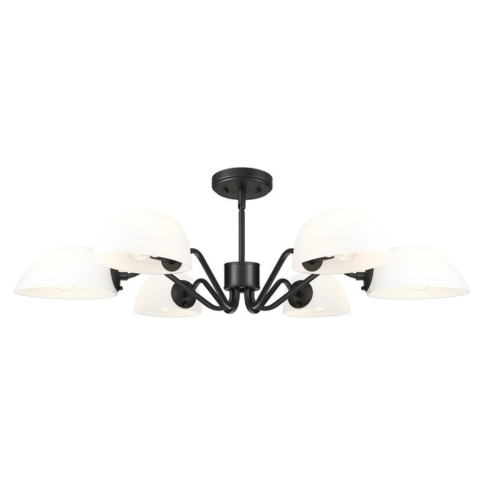 Z-Lite Breton 6 Light Chandelier, Matte Black/White