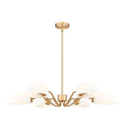 Z-Lite Breton 6 Light Chandelier, Modern Gold/White - 3048-6MGLD