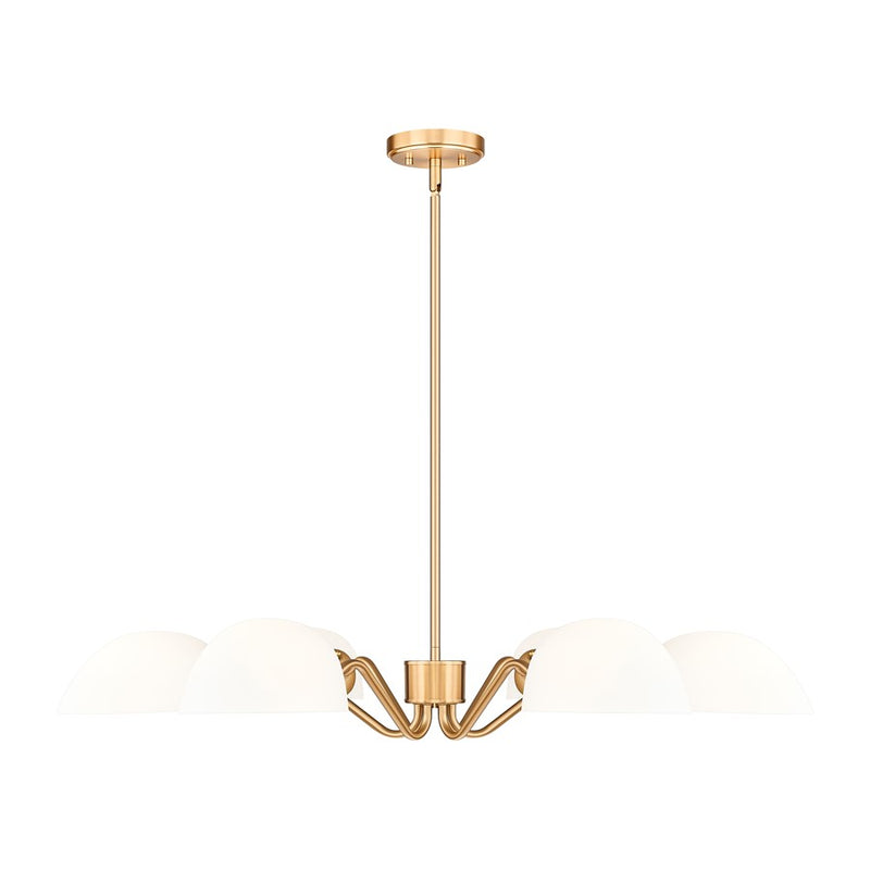 Z-Lite Breton 6 Light Chandelier, Modern Gold/White