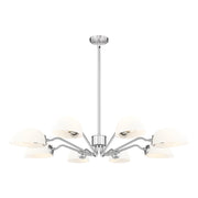 Z-Lite Breton 8 Light Chandelier, Brushed Nickel/White - 3048-8BN