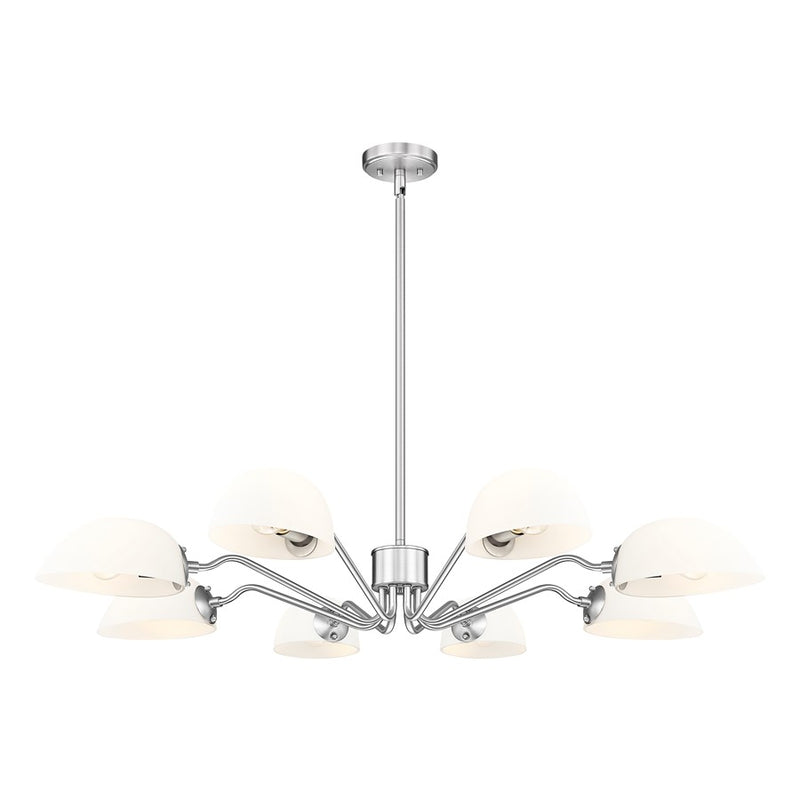 Z-Lite Breton 8 Light Chandelier, Brushed Nickel/White - 3048-8BN