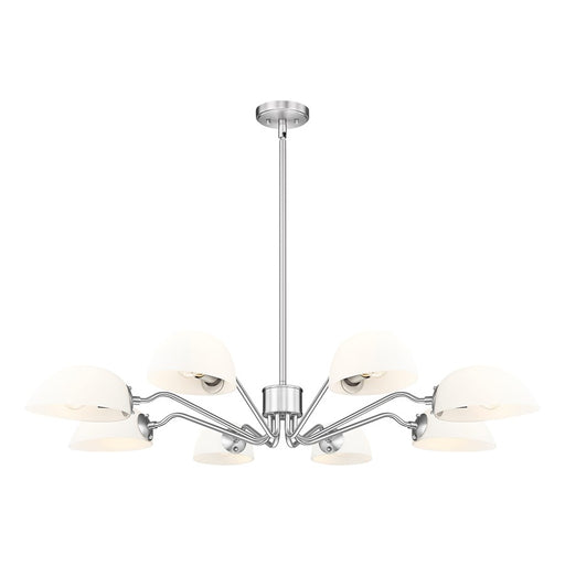 Z-Lite Breton 8 Light Chandelier, Brushed Nickel/White - 3048-8BN