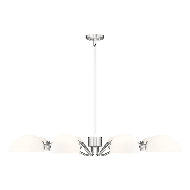 Z-Lite Breton 8 Light Chandelier, Brushed Nickel/White
