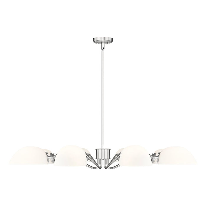 Z-Lite Breton 8 Light Chandelier, Brushed Nickel/White