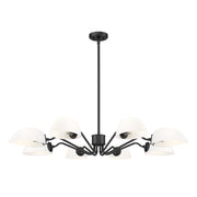 Z-Lite Breton 8 Light Chandelier, Matte Black/White - 3048-8MB