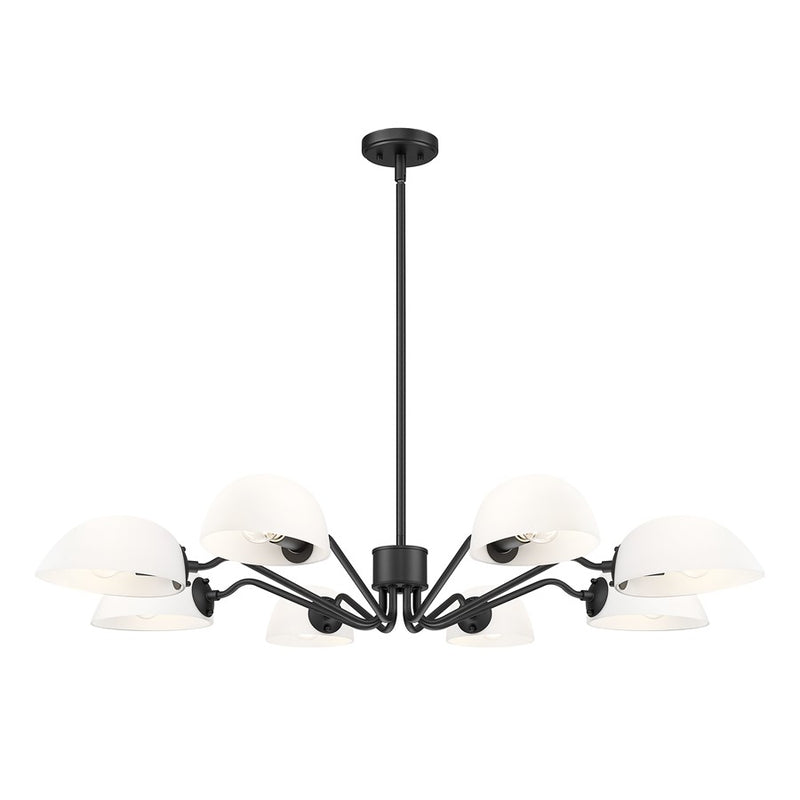 Z-Lite Breton 8 Light Chandelier, Matte Black/White - 3048-8MB