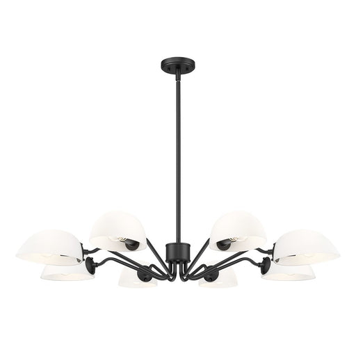 Z-Lite Breton 8 Light Chandelier, Matte Black/White - 3048-8MB