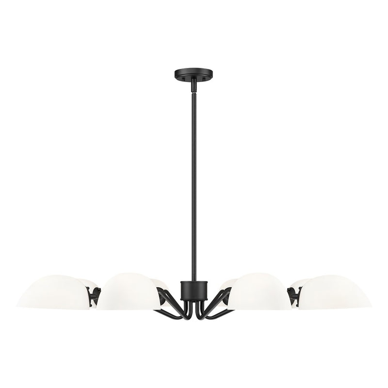 Z-Lite Breton 8 Light Chandelier, Matte Black/White