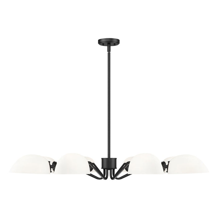 Z-Lite Breton 8 Light Chandelier, Matte Black/White