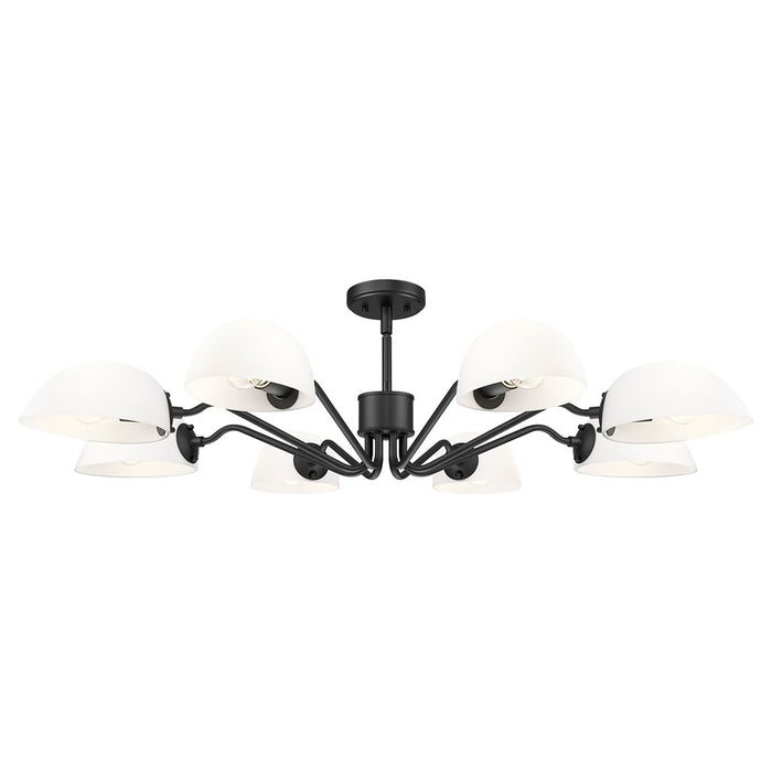 Z-Lite Breton 8 Light Chandelier, Matte Black/White