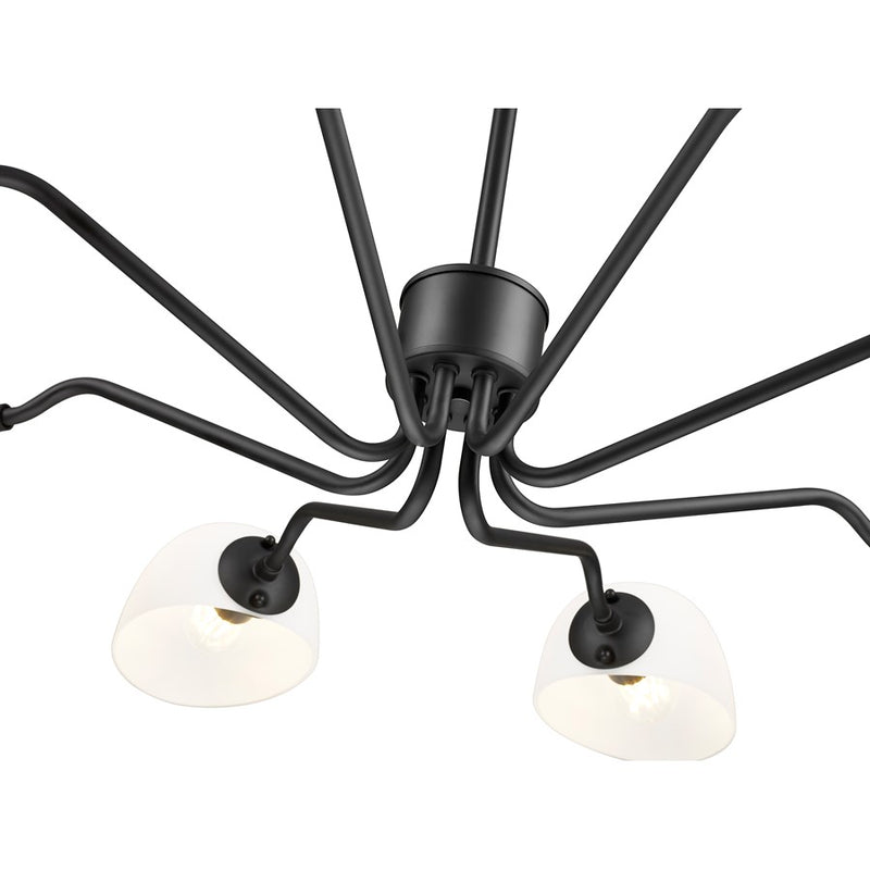 Z-Lite Breton 8 Light Chandelier, Matte Black/White