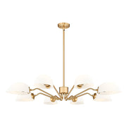 Z-Lite Breton 8 Light Chandelier, Modern Gold/White - 3048-8MGLD