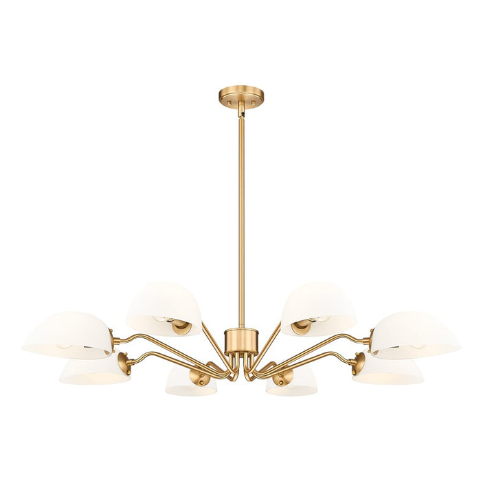 Z-Lite Breton 8 Light Chandelier, Modern Gold/White - 3048-8MGLD