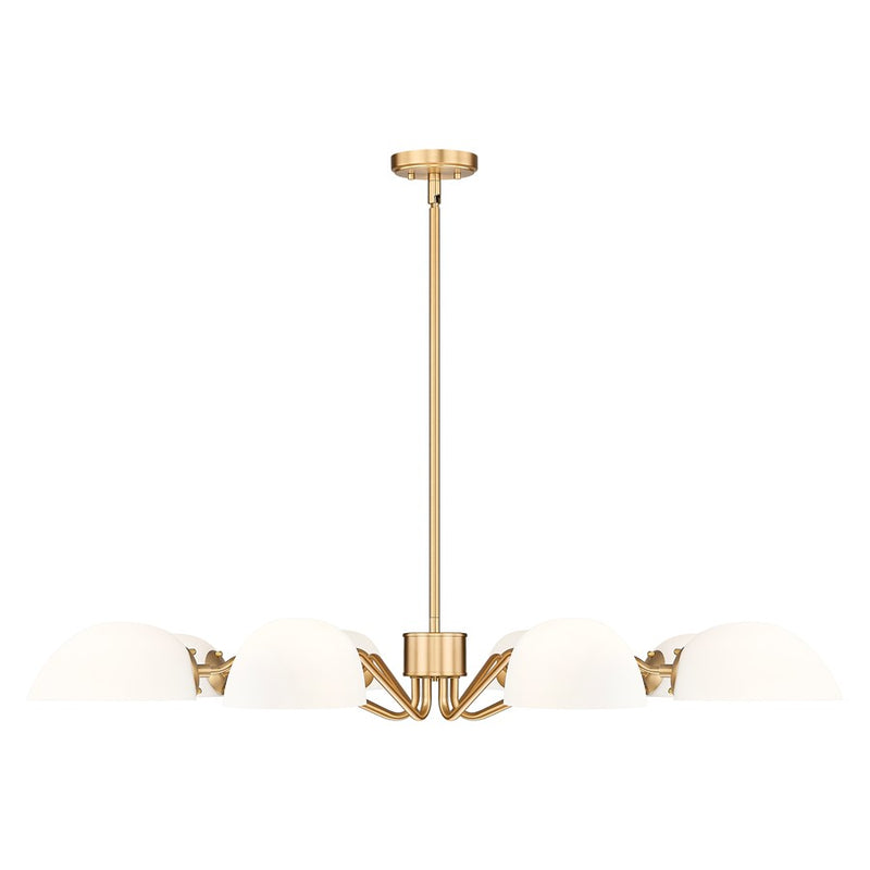 Z-Lite Breton 8 Light Chandelier, Modern Gold/White