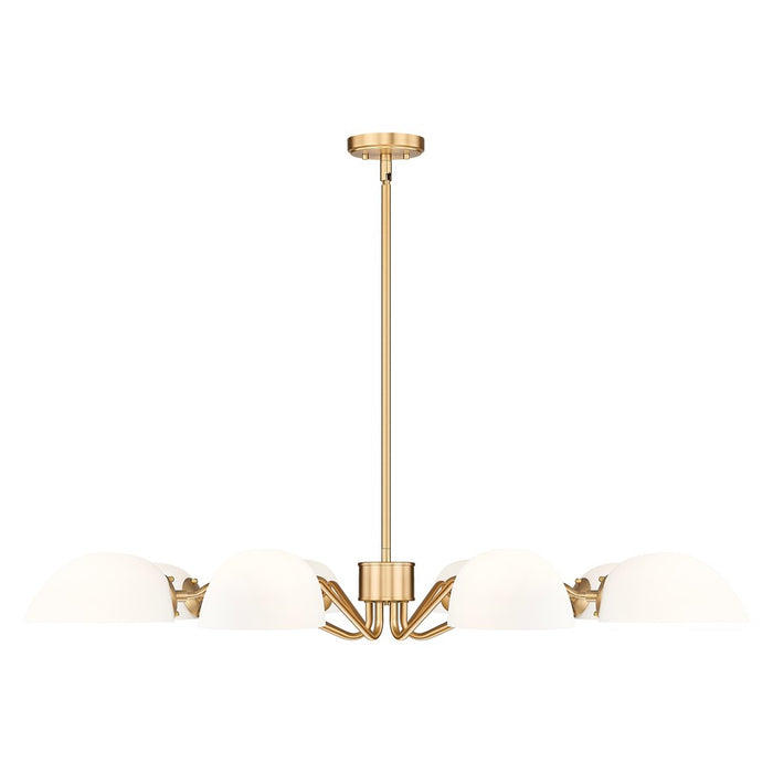 Z-Lite Breton 8 Light Chandelier, Modern Gold/White