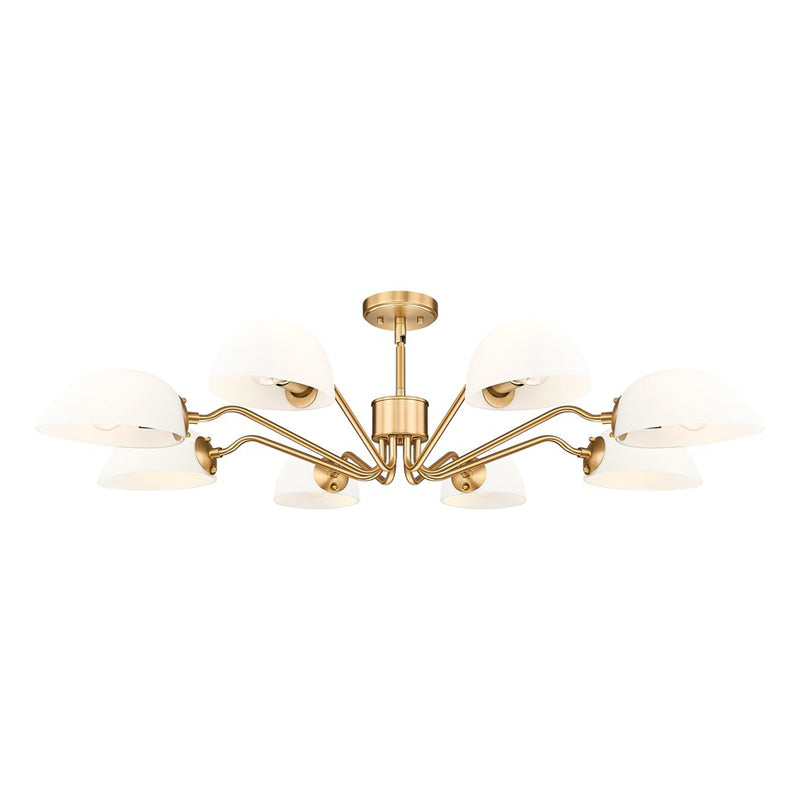Z-Lite Breton 8 Light Chandelier, Modern Gold/White
