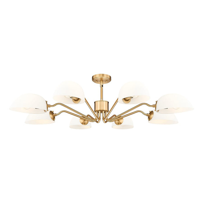 Z-Lite Breton 8 Light Chandelier, Modern Gold/White