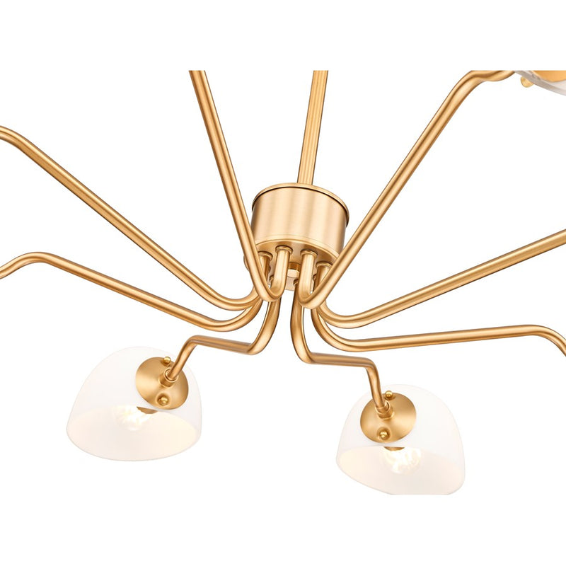 Z-Lite Breton 8 Light Chandelier, Modern Gold/White