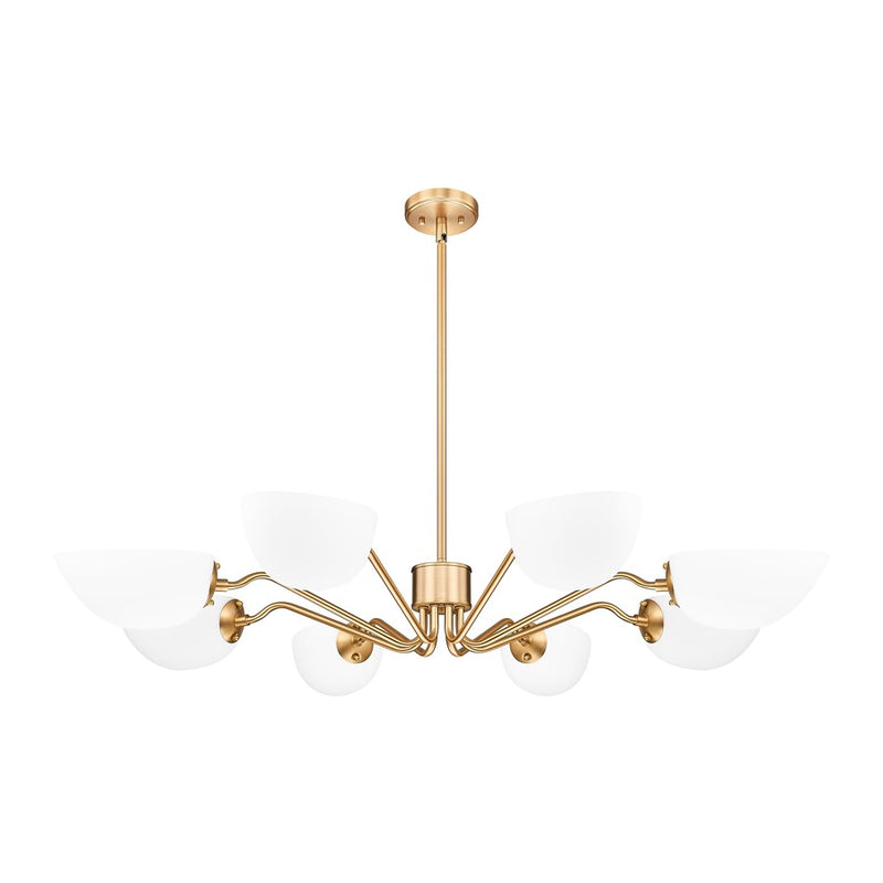 Z-Lite Breton 8 Light Chandelier, Modern Gold/White