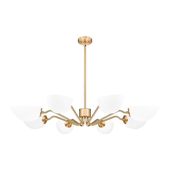 Z-Lite Breton 8 Light Chandelier, Modern Gold/White
