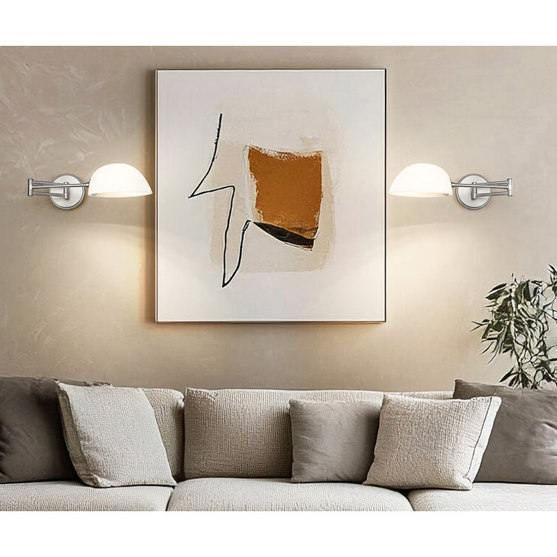 Z-Lite Breton 1 Light Wall Sconce, Brushed Nickel/White