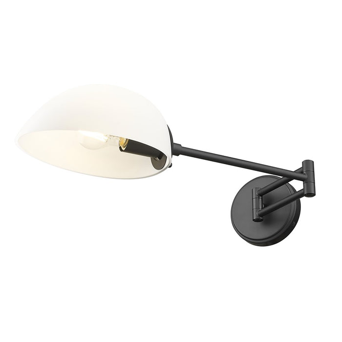 Z-Lite Breton 1 Light Wall Sconce, Matte Black/White - 3048S-MB