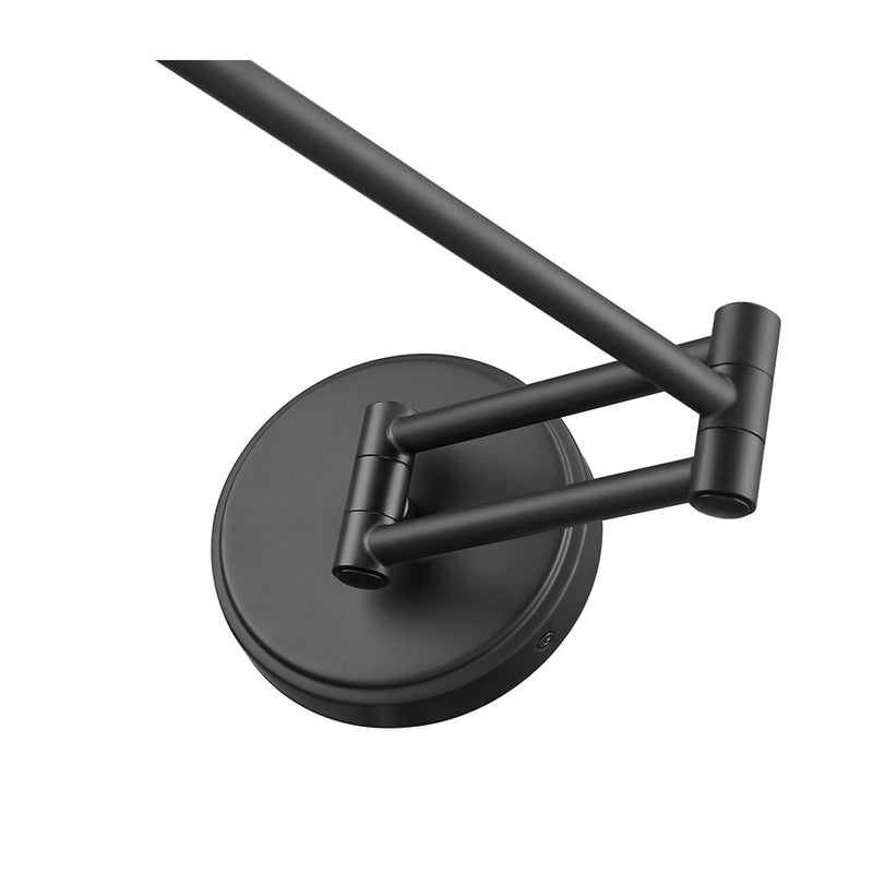 Z-Lite Breton 1 Light Wall Sconce, Matte Black/White