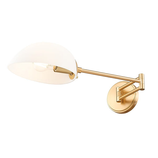 Z-Lite Breton 1 Light Wall Sconce, Modern Gold/White - 3048S-MGLD