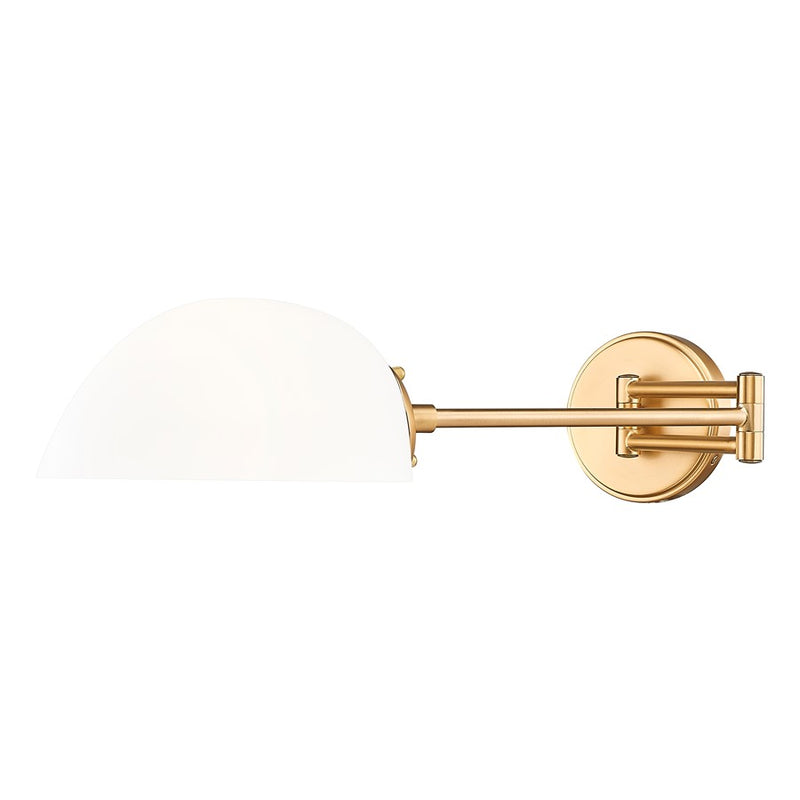 Z-Lite Breton 1 Light Wall Sconce, Modern Gold/White