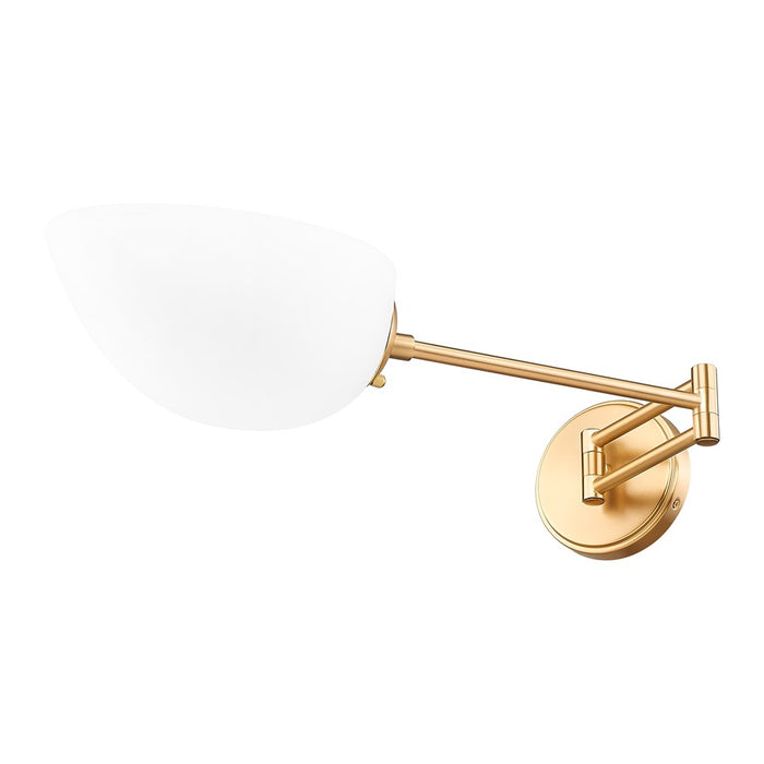 Z-Lite Breton 1 Light Wall Sconce, Modern Gold/White
