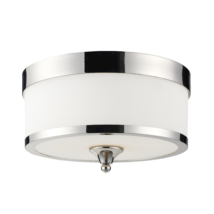 Z-Lite Cosmopolitan 3 Light Flush Mount, Chrome, Matte Opal - 307F-CH