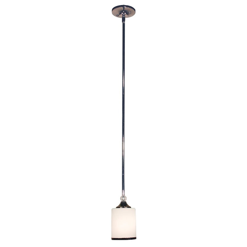 Z-Lite Cosmopolitan 1 Light Mini Pendant, Chrome, Matte Opal - 307MP-CH
