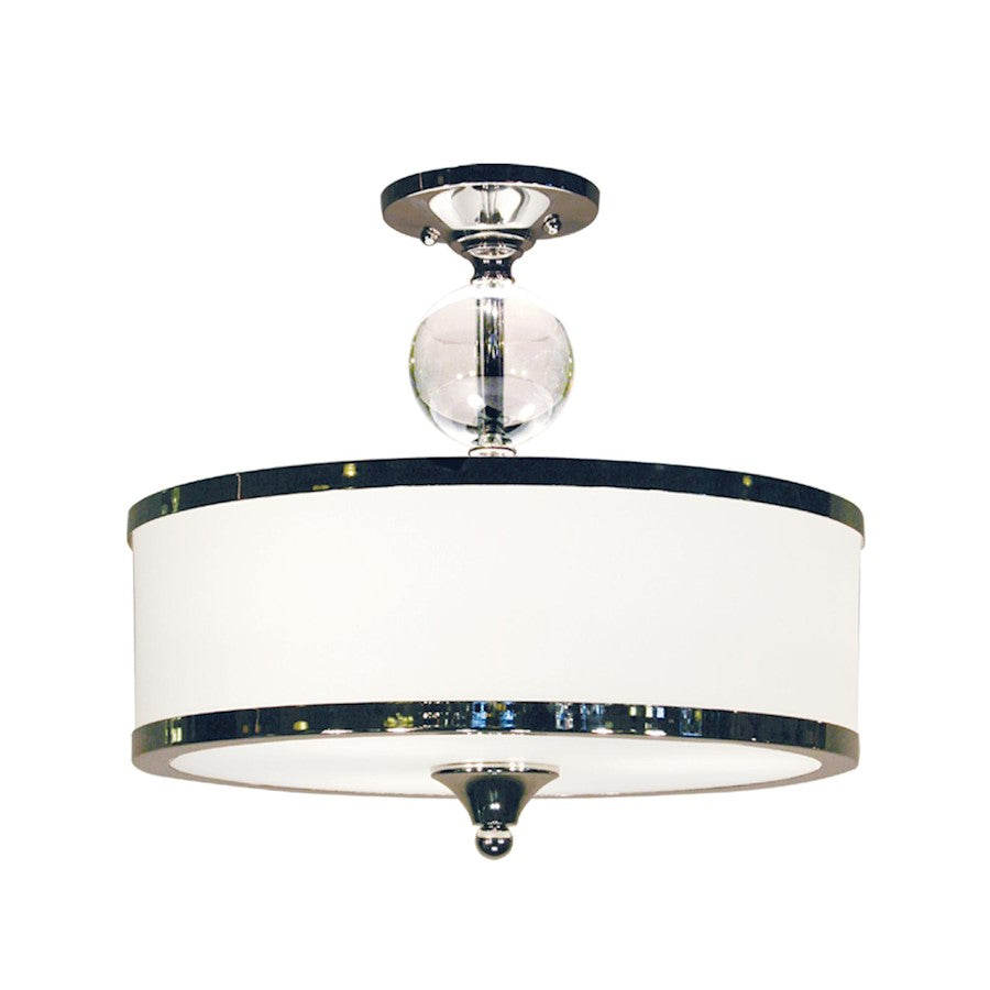 Z-Lite Cosmopolitan 3 Light Semi-Flush Mount, Chrome, Matte Opal - 307SF-CH