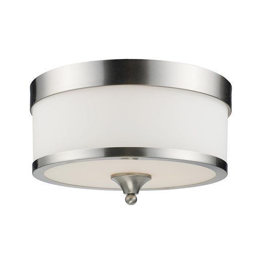 Z-Lite Cosmopolitan 3 Light Flush Mount, Brushed Nickel, Matte Opal - 308F-BN