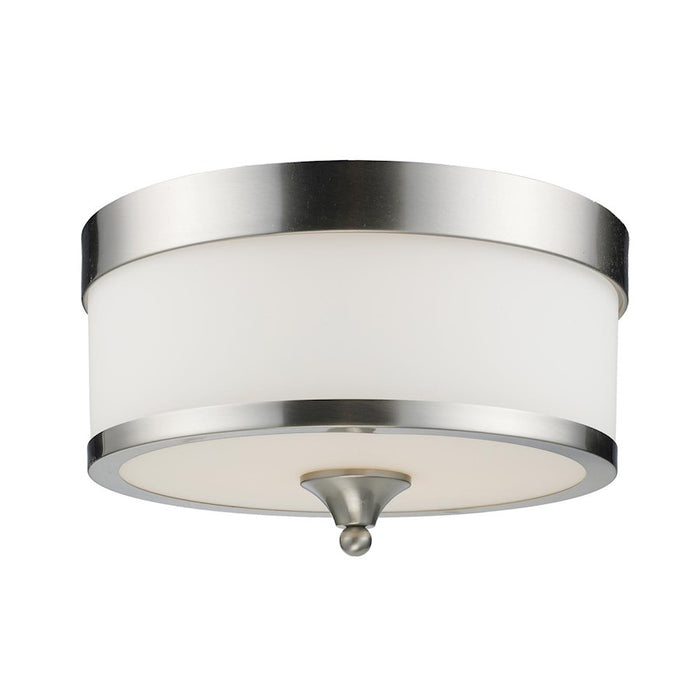 Z-Lite Cosmopolitan 3 Light Flush Mount, Brushed Nickel, Matte Opal - 308F-BN