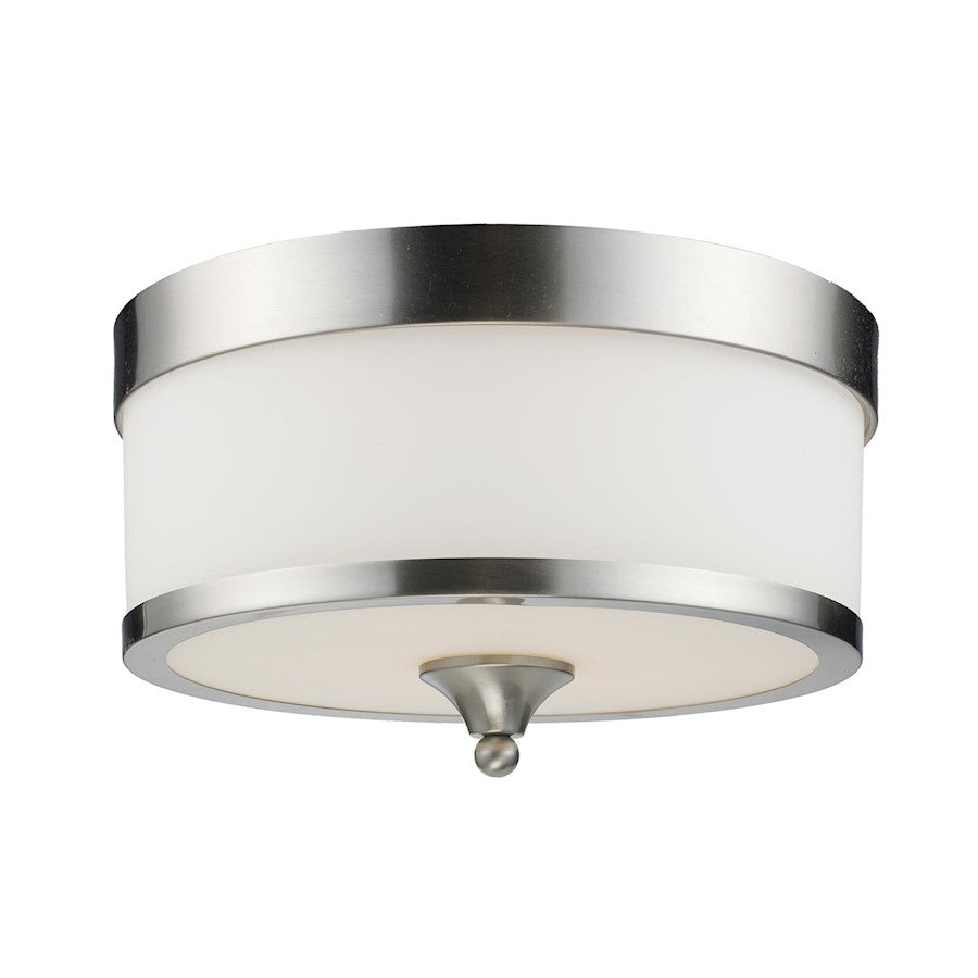 Z-Lite Cosmopolitan 3 Light Flush Mount, Brushed Nickel, Matte Opal - 308F-BN