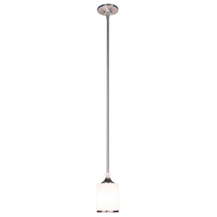 Z-Lite Cosmopolitan 1 Light Mini Pendant, Brushed Nickel, Matte Opal - 308MP-BN