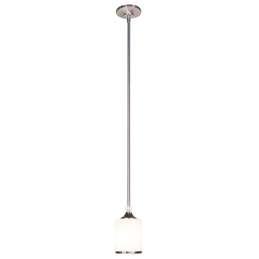 Z-Lite Cosmopolitan 1 Light Mini Pendant, Brushed Nickel, Matte Opal - 308MP-BN