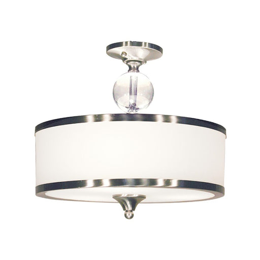 Z-Lite Cosmopolitan 3 Light Semi-Flush Mount, Brushed Nickel, Matte Opal - 308SF-BN