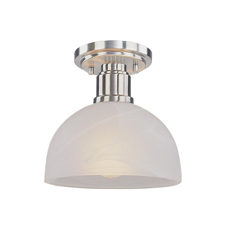 Z-Lite Chelsey 1 Light Flush Mount, Brushed Nickel, White Swirl - 314F-BN