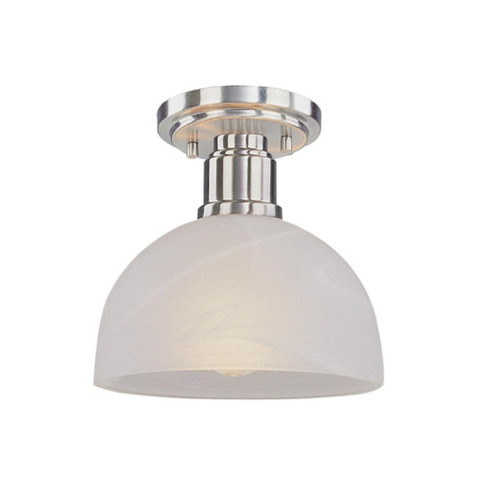 Z-Lite Chelsey 1 Light Flush Mount, Brushed Nickel, White Swirl - 314F-BN