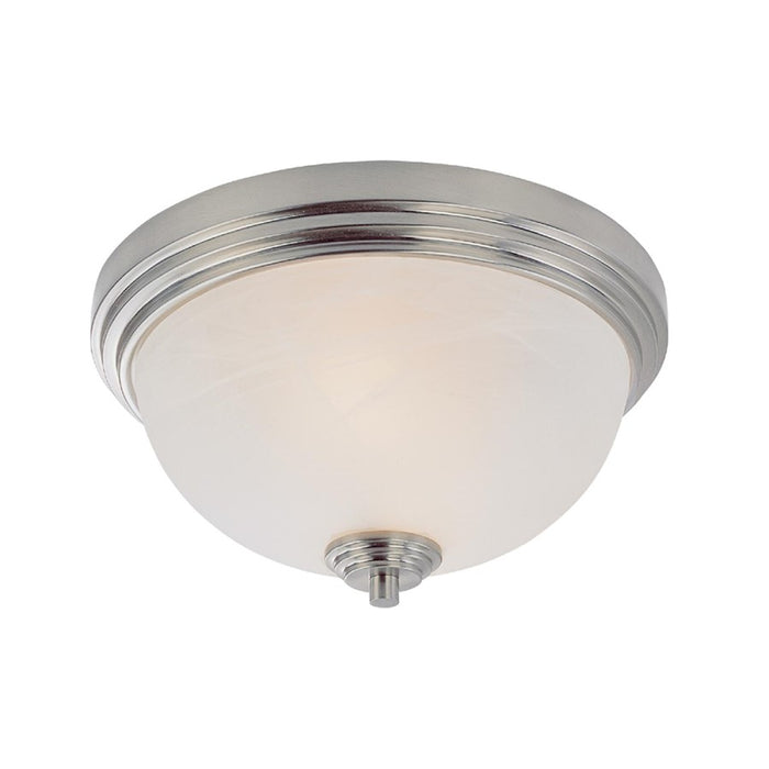 Z-Lite Chelsey 2 Light Flush Mount, Brushed Nickel, White Swirl - 314F2-BN