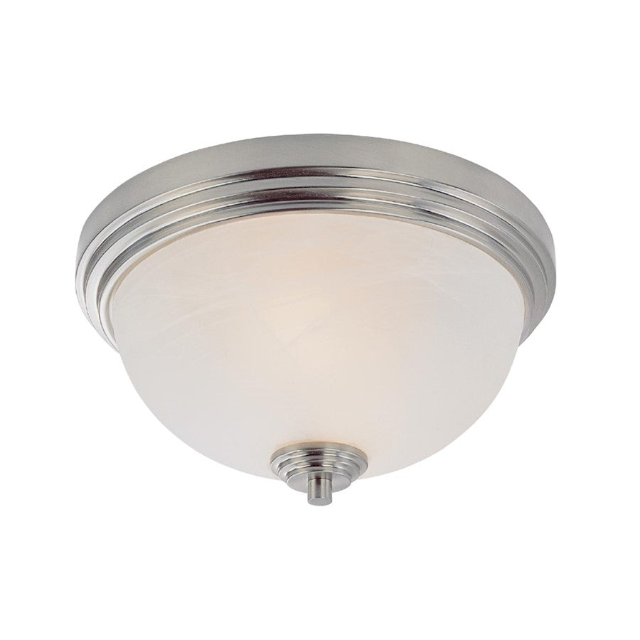 Z-Lite Chelsey 2 Light Flush Mount, Brushed Nickel, White Swirl - 314F2-BN