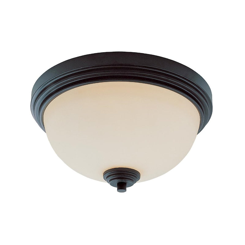 Z-Lite Chelsey 2 Light Flush Mount, Bronze, Matte Opal - 314F2-BRZ