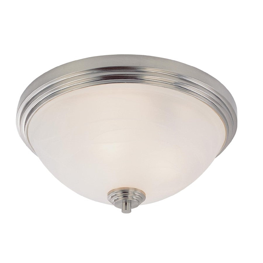 Z-Lite Chelsey 3 Light Flush Mount, Brushed Nickel, White Swirl - 314F3-BN