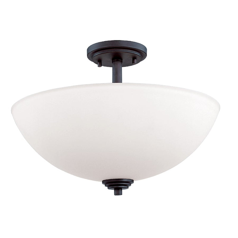 Z-Lite Chelsey 3 Light Semi-Flush Mount, Bronze, Matte Opal - 314SF-BRZ